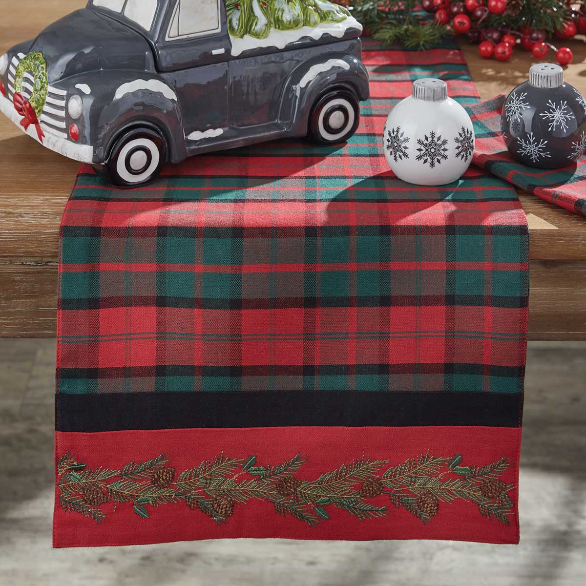 Winter Pines Decorative Border Table Runner - 42" Park Designs