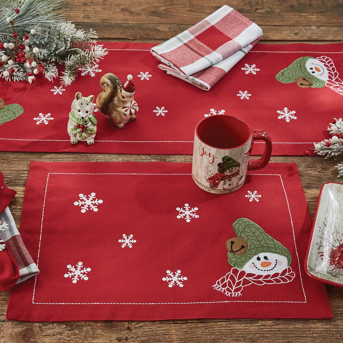 Farmhouse Snowman Placemats - Set Of 4 Park Designs