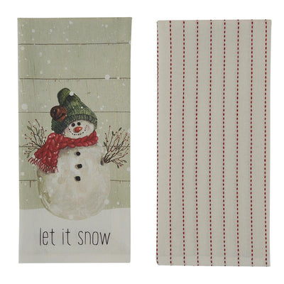 Farmhouse Snowman Let It Snow Dishtowels - Set of 2 Park Designs