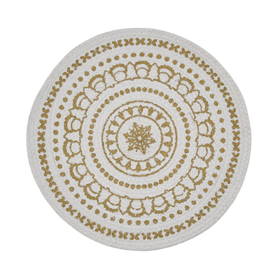 Gold Medallion Printed Round Placemats - Set Of 6 Park Designs