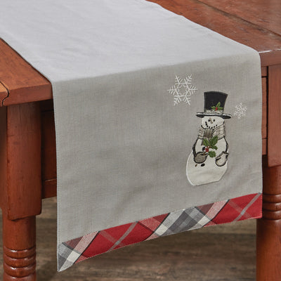 Snowman And Holly Table Runner - 13x36 Park Designs