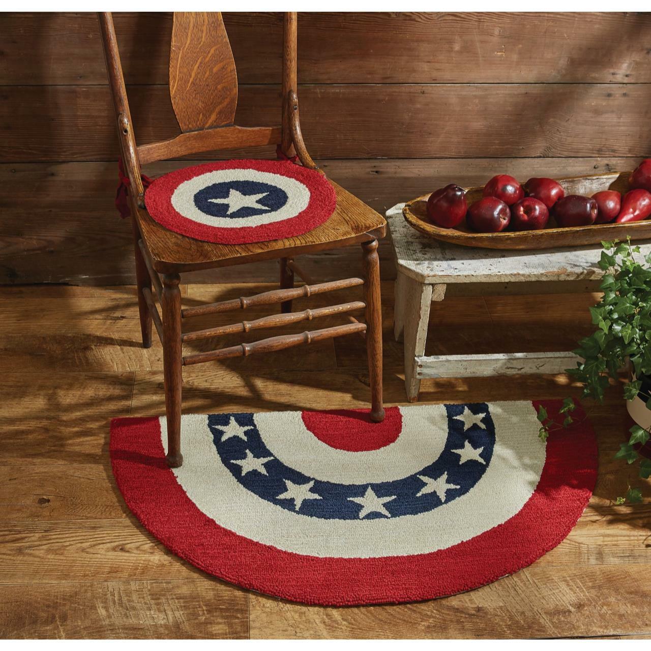 Americana Half Round Half Circle Hooked Rug - 2' X 3' - Park Designs