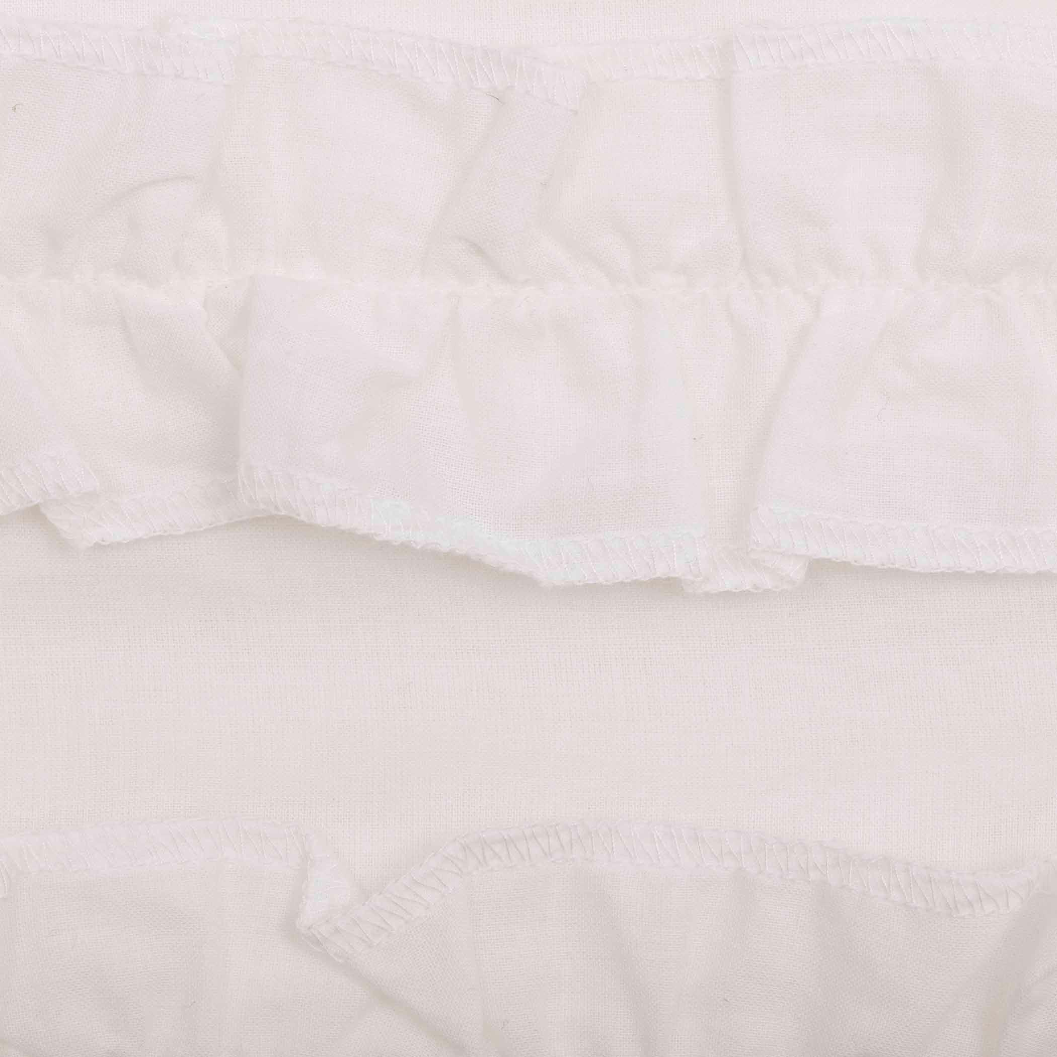 White Ruffled Sheer Petticoat Prairie Swag Curtain Set of 2 - The Fox Decor