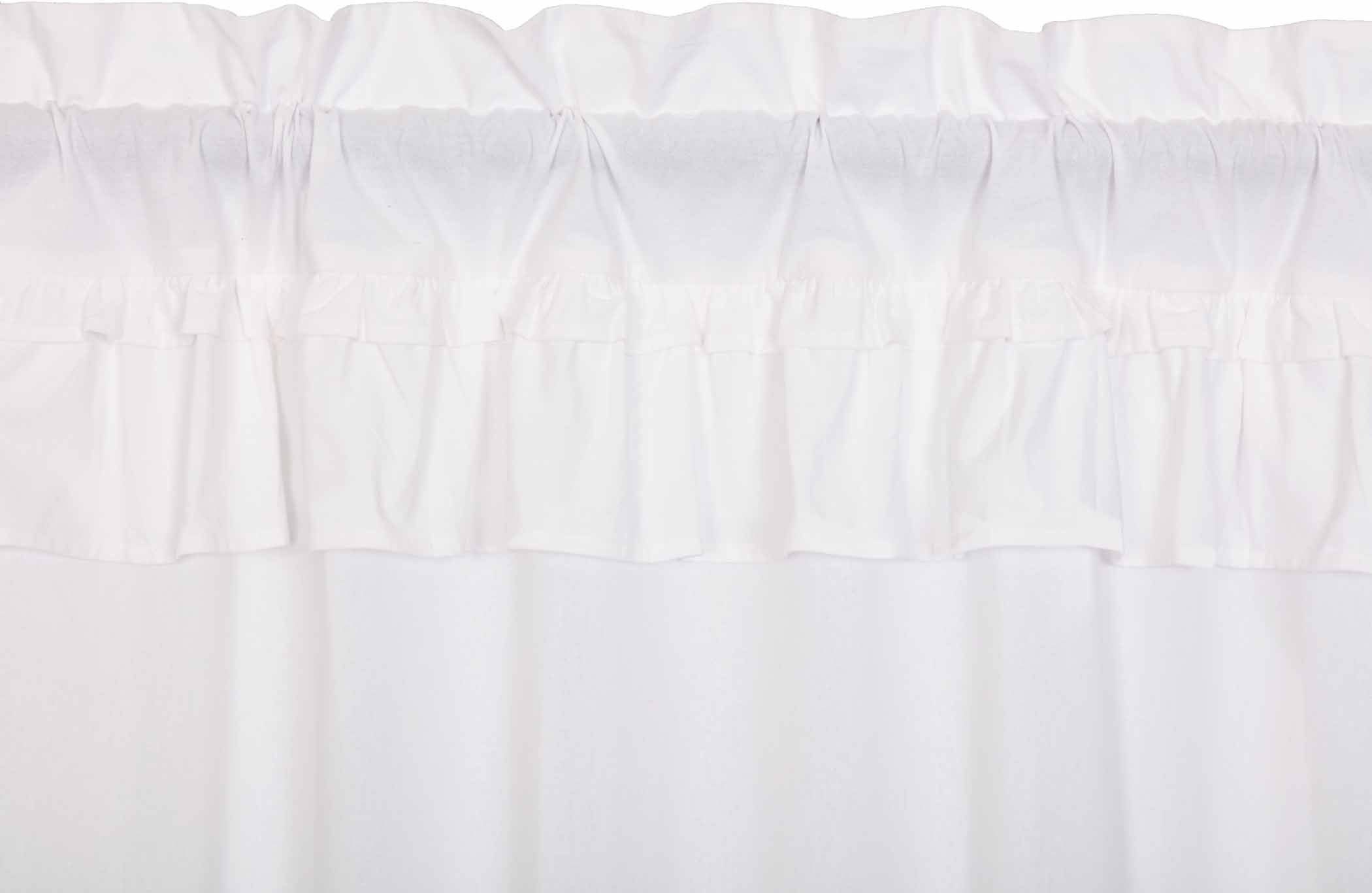 Muslin Ruffled Bleached White Tier Curtain Set of 2 L36xW36 VHC Brands