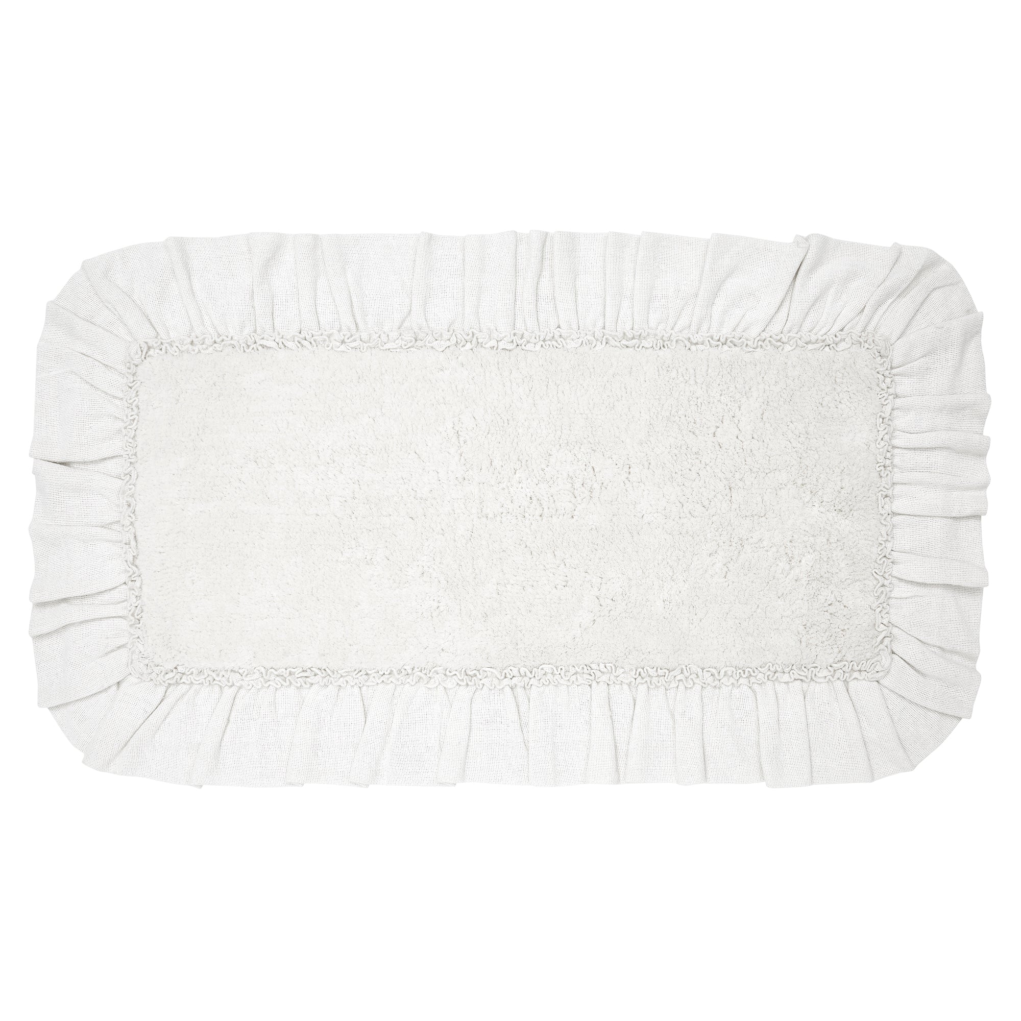 Burlap Antique White Bathmat 27" x 48" VHC Brands