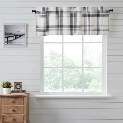 Black Plaid Valance Curtain 19x60 VHC Brands