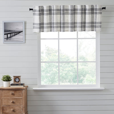 Black Plaid Valance Curtain 19x72 VHC Brands