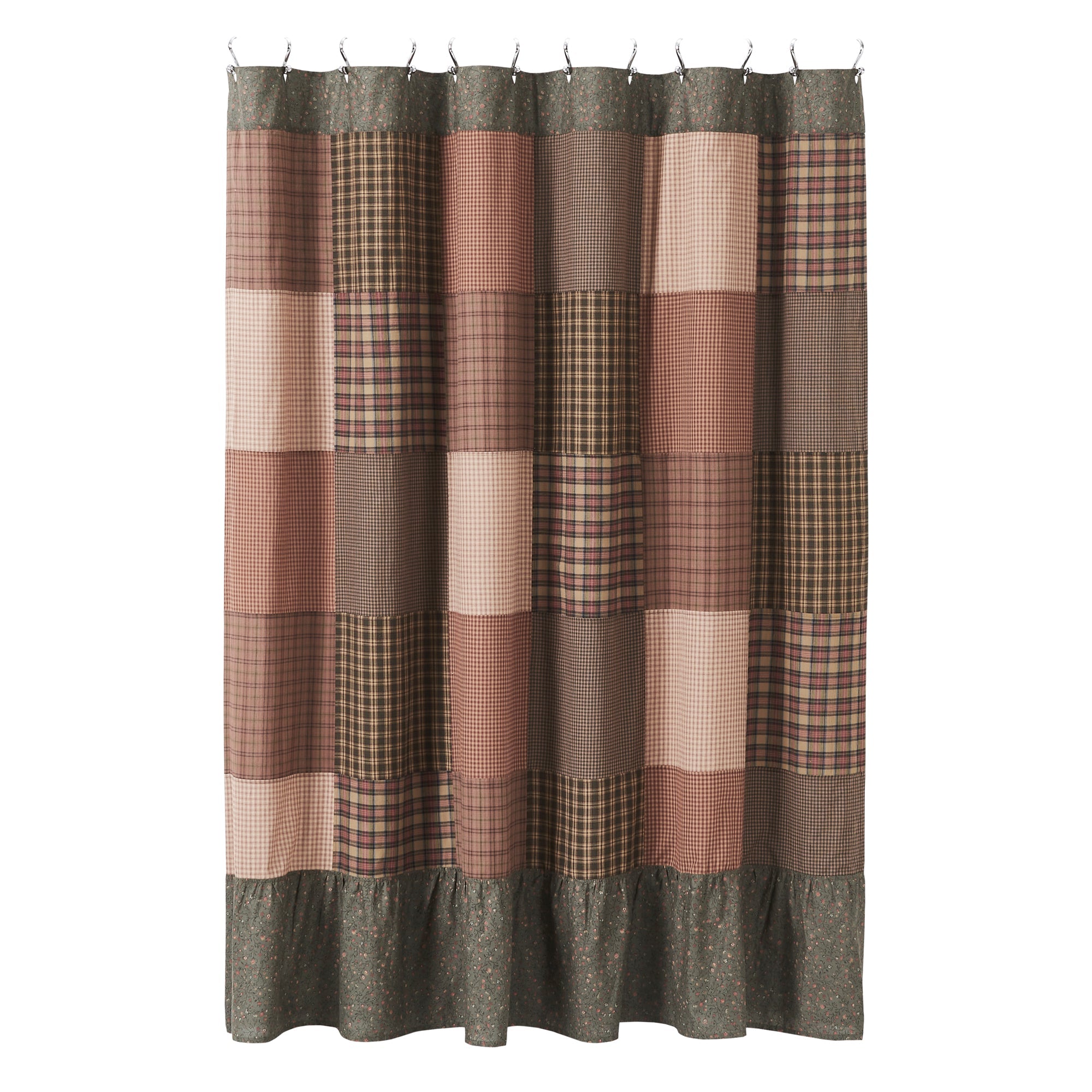 Crosswoods Patchwork Shower Curtain 72x72 VHC Brands