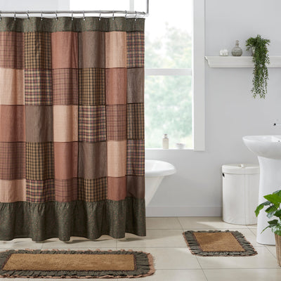 Crosswoods Patchwork Shower Curtain 72x72 VHC Brands