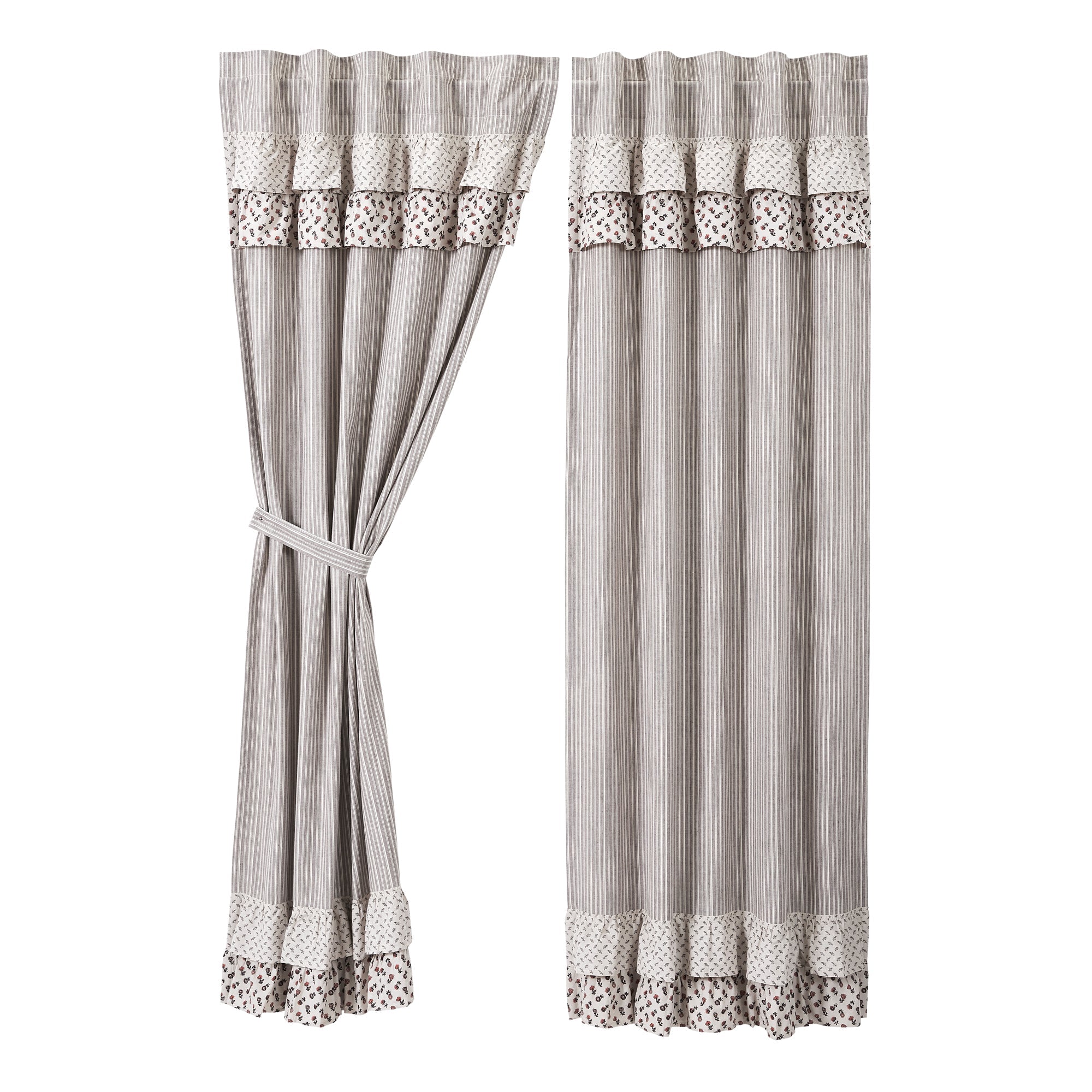 Florette Ruffled Panel Curtain Set of 2 84x40 VHC Brands