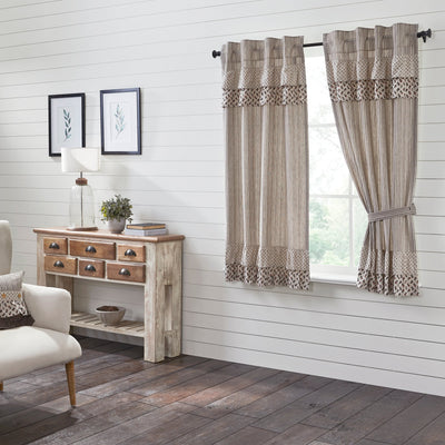 Florette Ruffled Short Panel Curtain Set of 2 63x36 VHC Brands