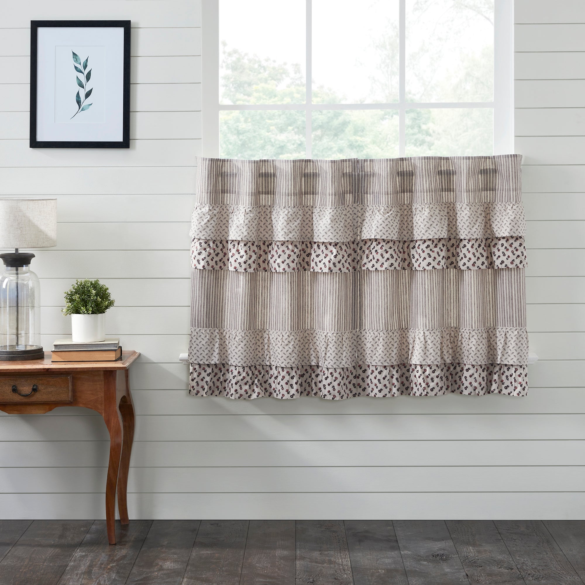 Florette Ruffled Tier Curtain Set of 2 L36xW36 VHC Brands