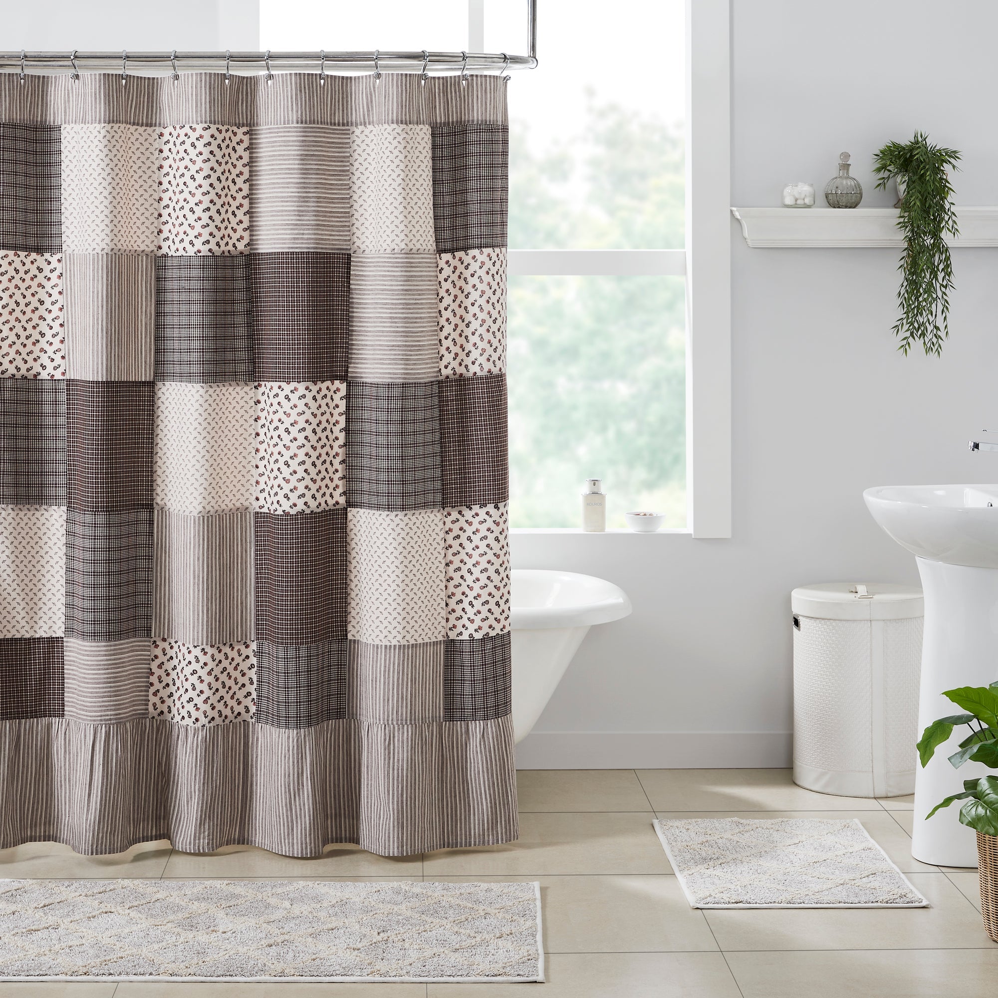 Florette Patchwork Shower Curtain 72x72 VHC Brands