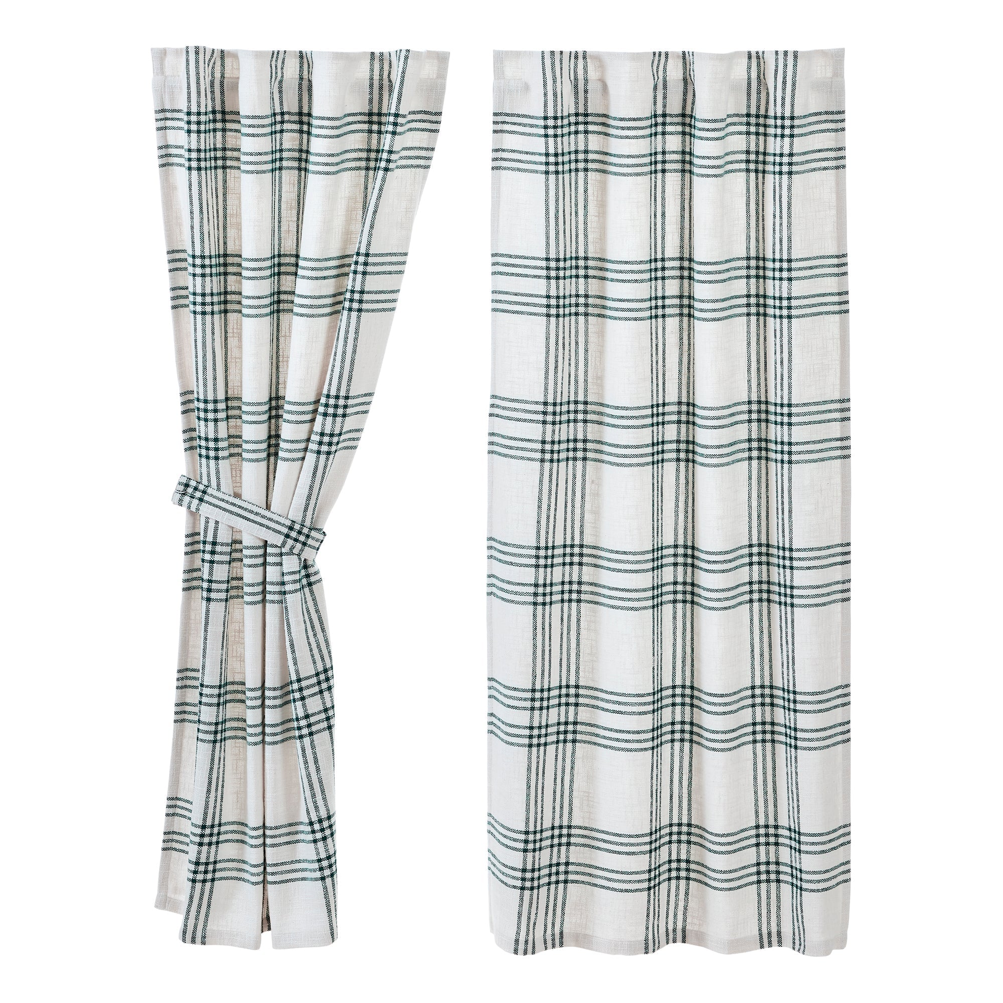 Pine Grove Plaid Short Panel Curtain Set of 2 63x36 VHC Brands