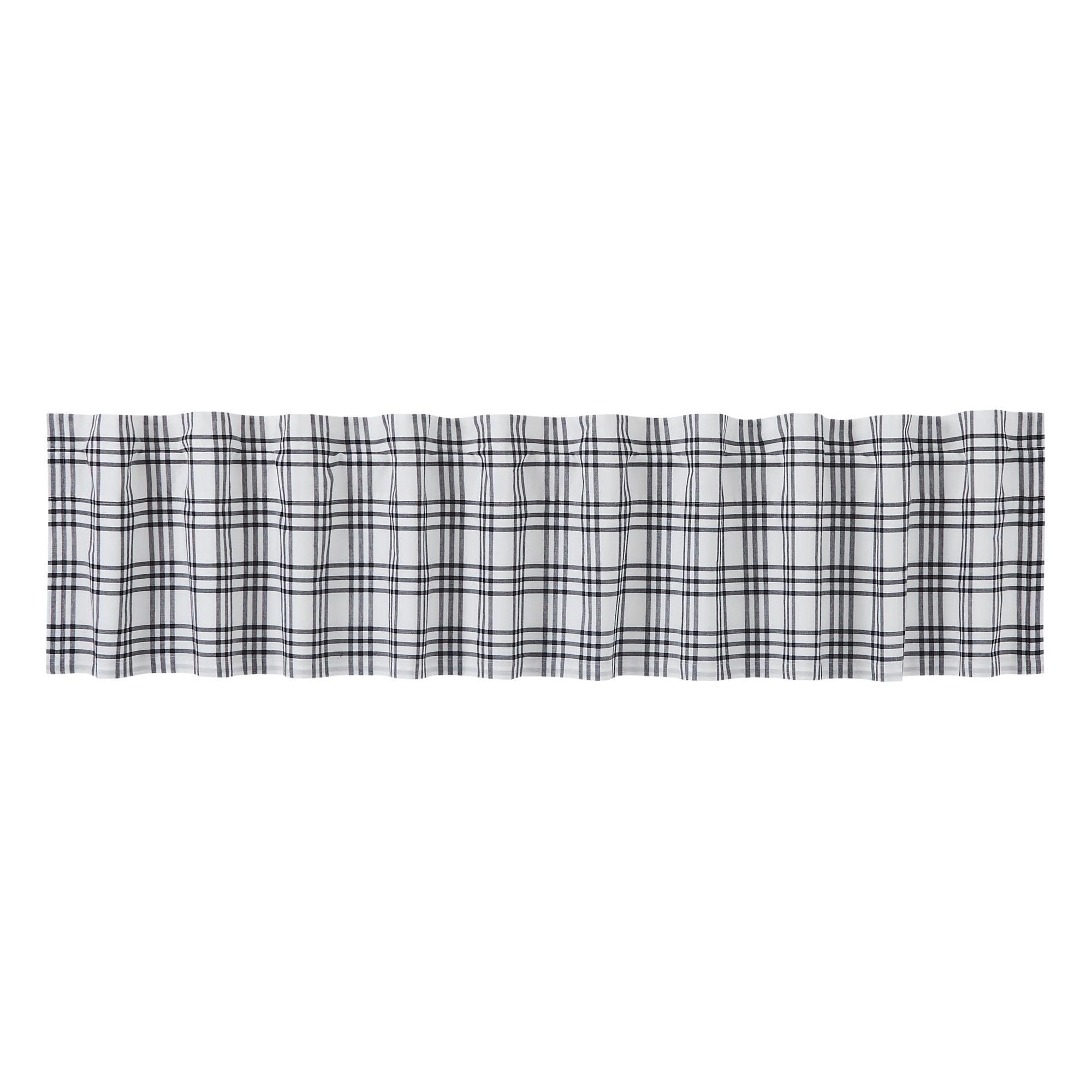 Sawyer Mill Black Plaid Valance Curtain 16x90 VHC Brands