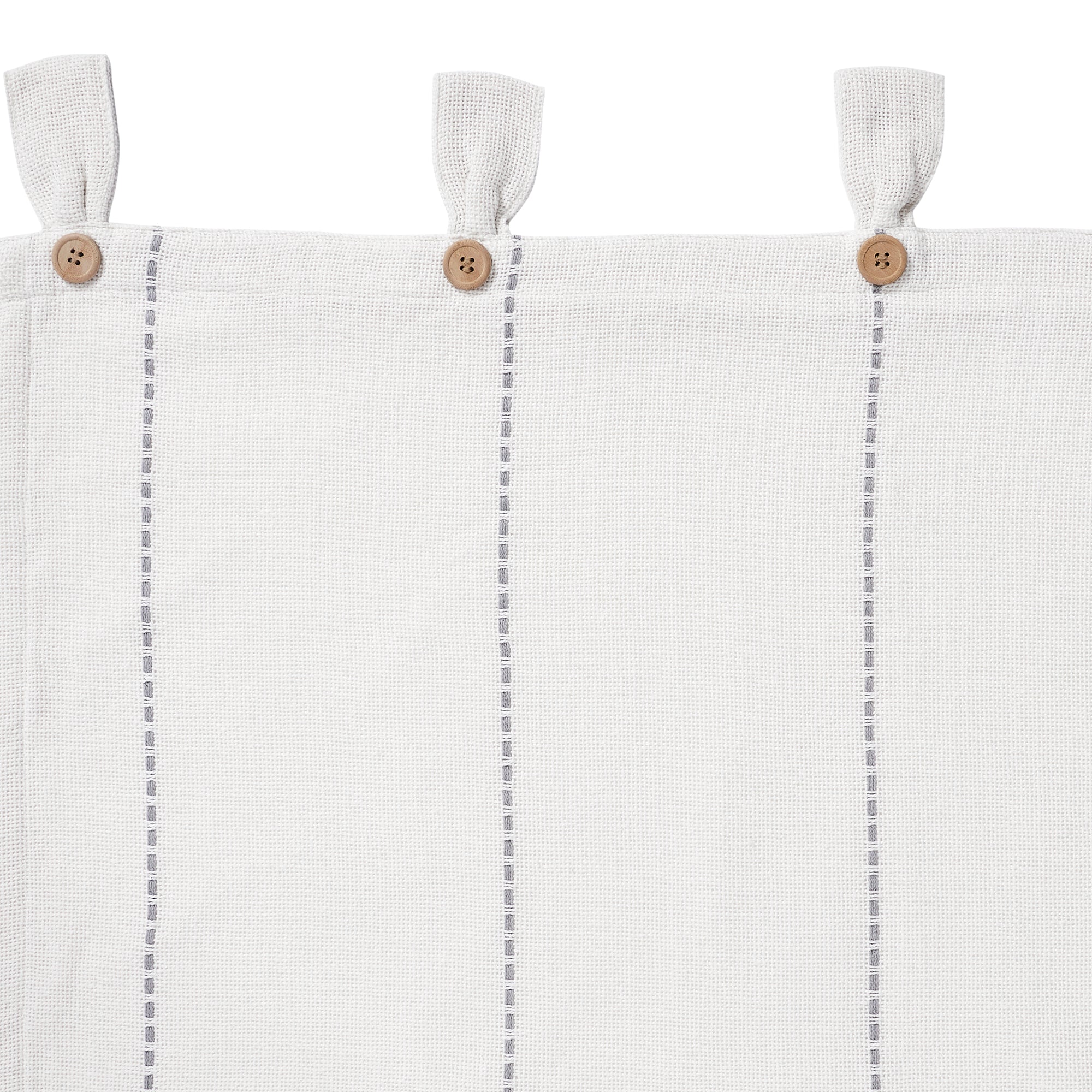 Stitched Burlap White Panel Curtain Set of 2 84x40 VHC Brands