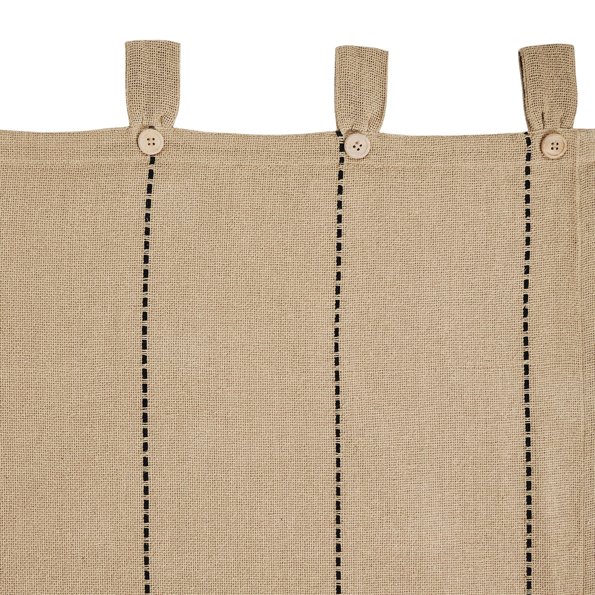 Stitched Burlap Natural Panel Curtain Set of 2 84x40 VHC Brands
