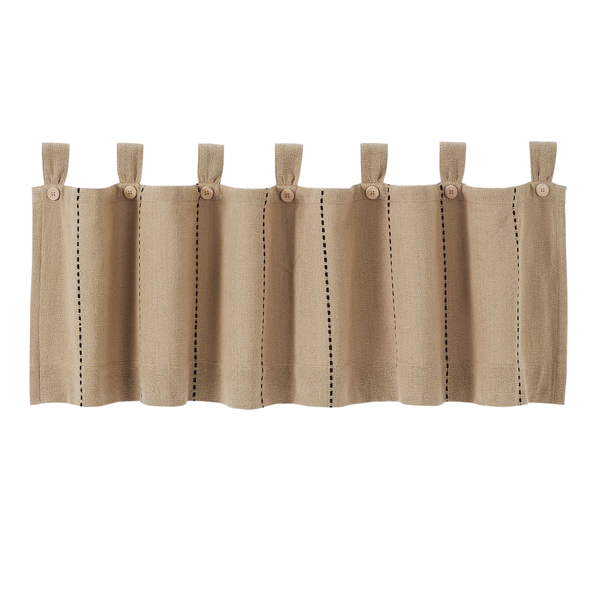 Stitched Burlap Natural Valance Curtain 16x60 VHC Brands