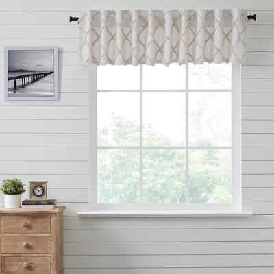 Frayed Lattice Oatmeal Valance 16x90 VHC Brands