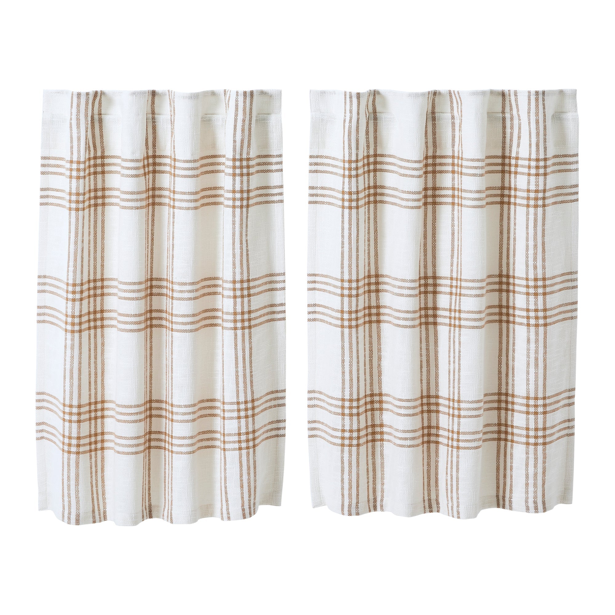 Wheat Plaid Tier Curtain Set of 2 L36xW36 VHC Brands