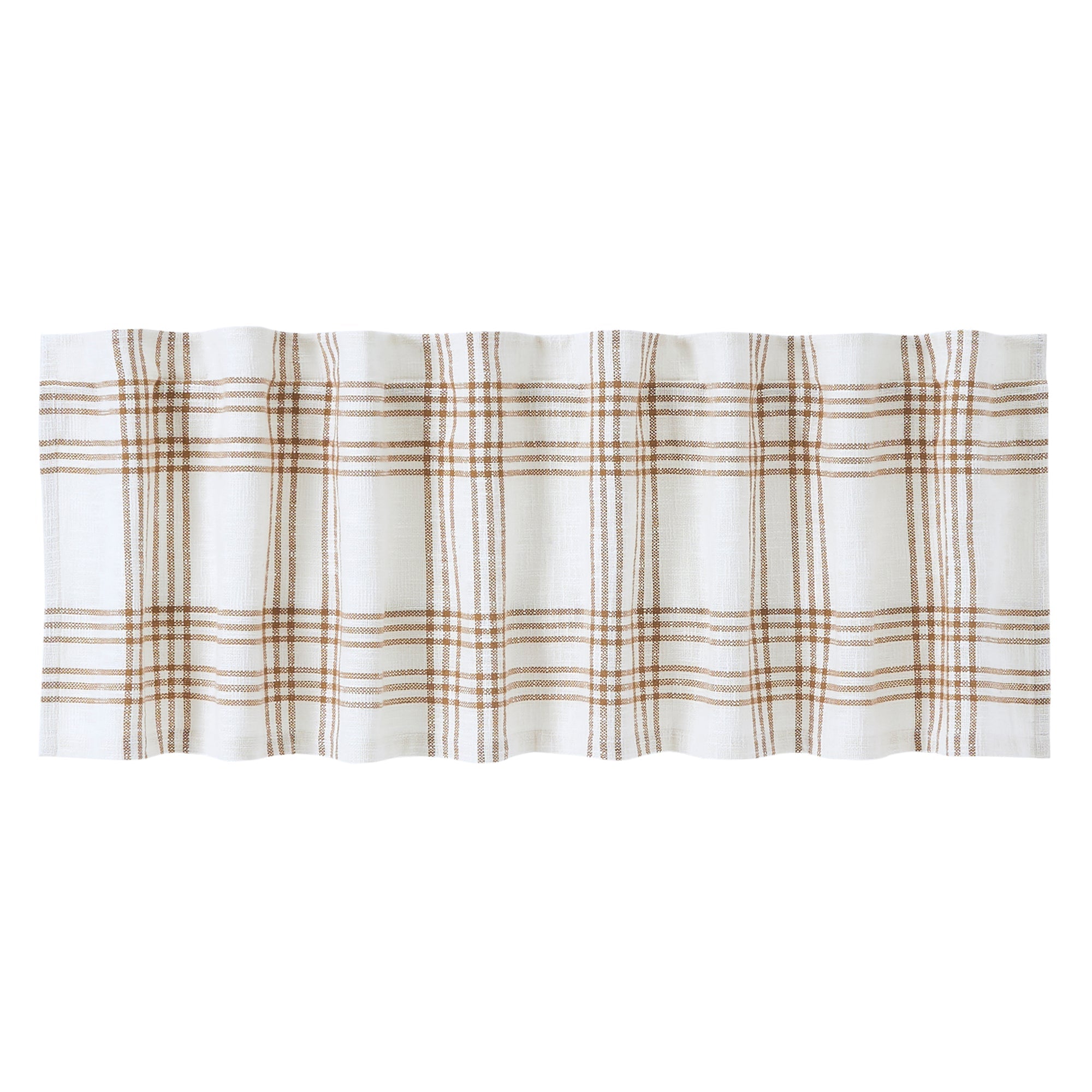 Wheat Plaid Valance Curtain 19x72 VHC Brands