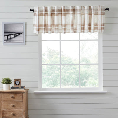 Wheat Plaid Valance Curtain 19x90 VHC Brands