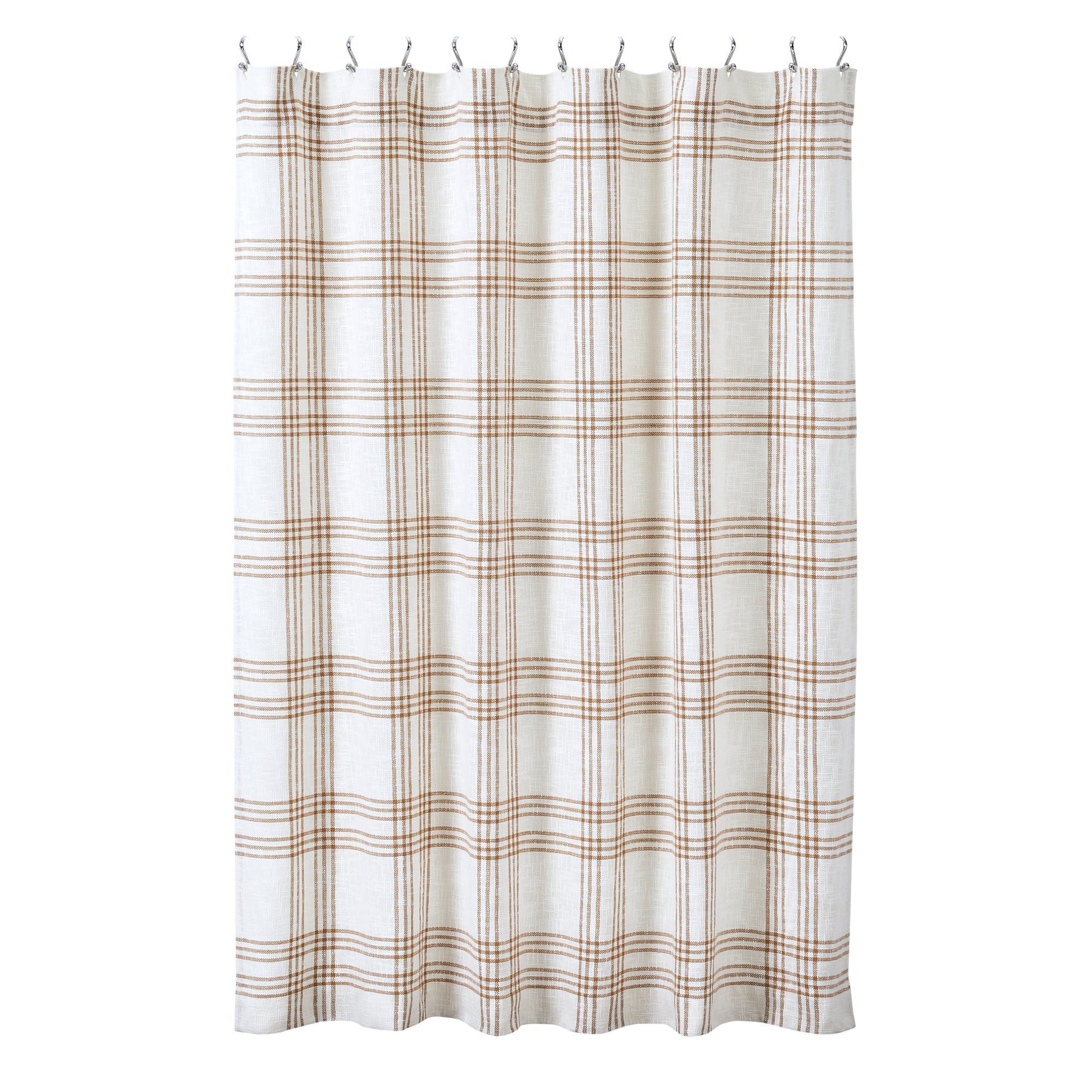 Wheat Plaid Shower Curtain 72x72 VHC Brands