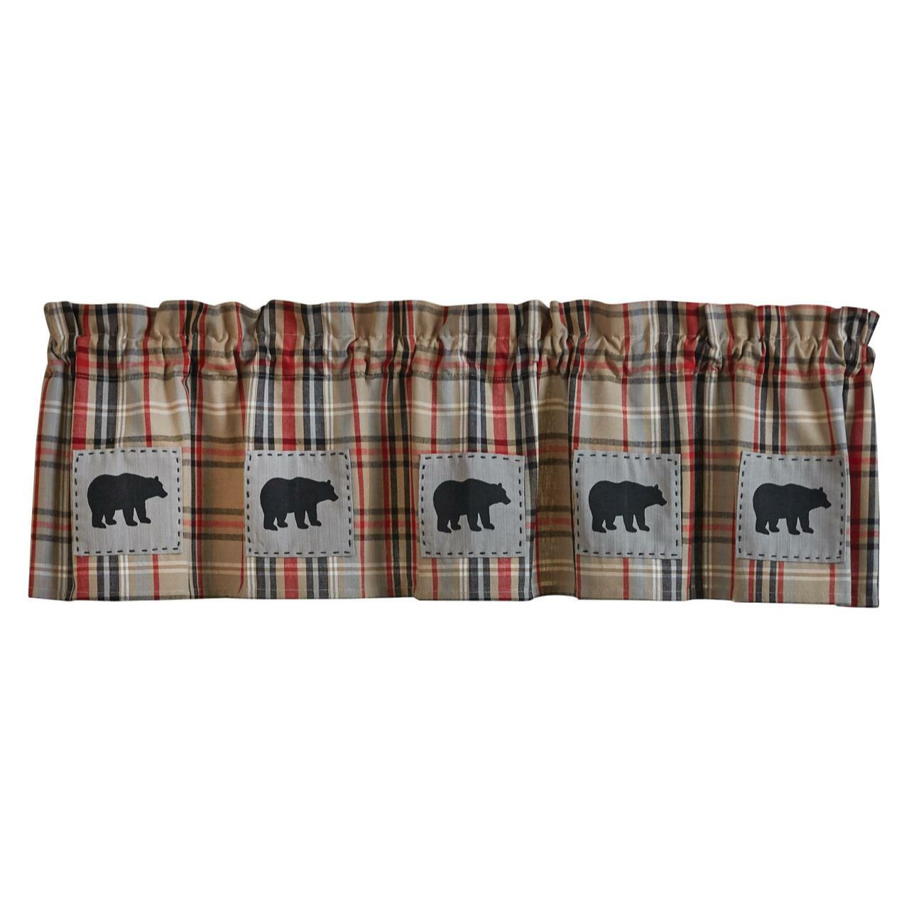 Bear Country Plaid Patch Valance Park Designs