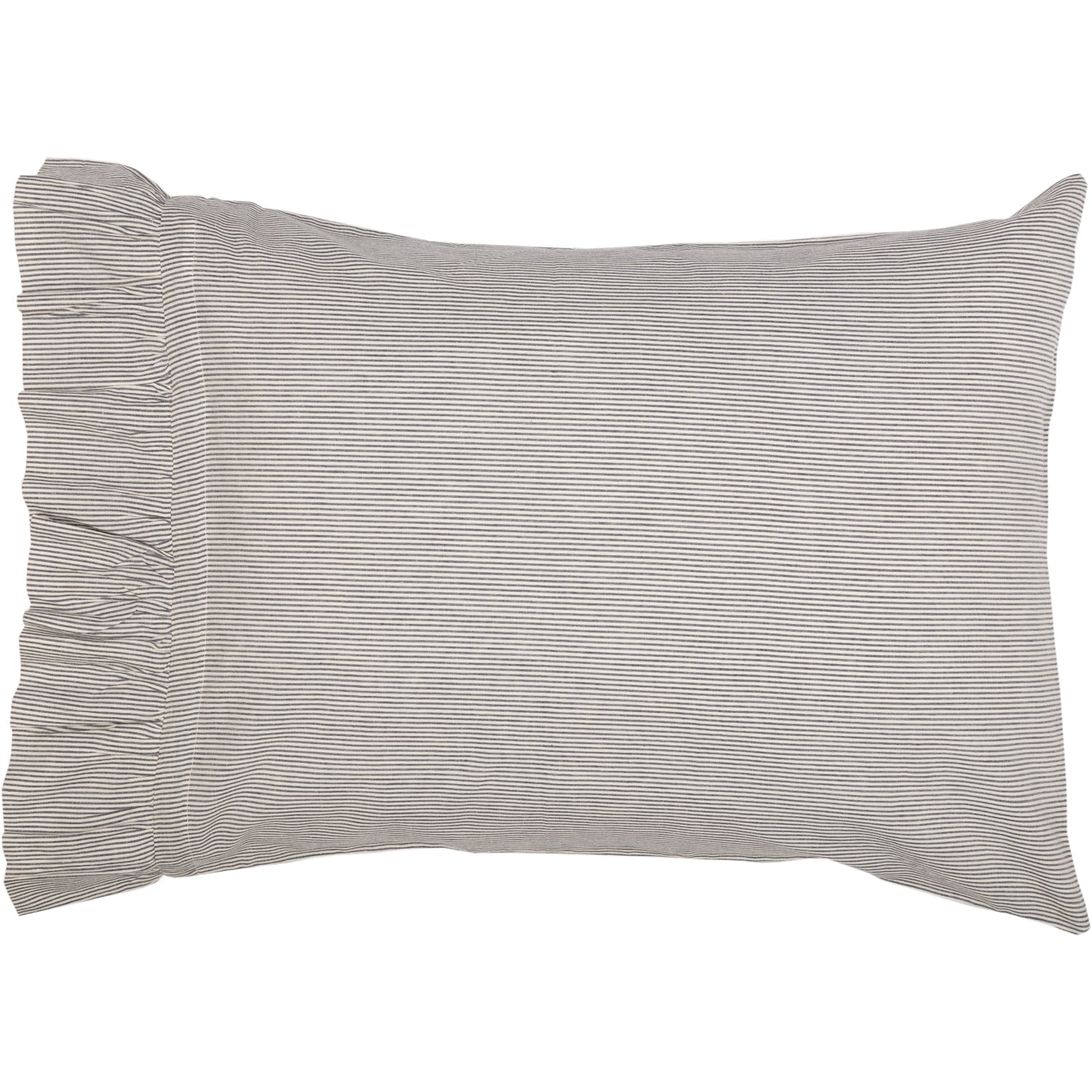 Dakota Star Farmhouse Blue Ticking Stripe Standard Pillow Case Set of 2 21x30 VHC Brands