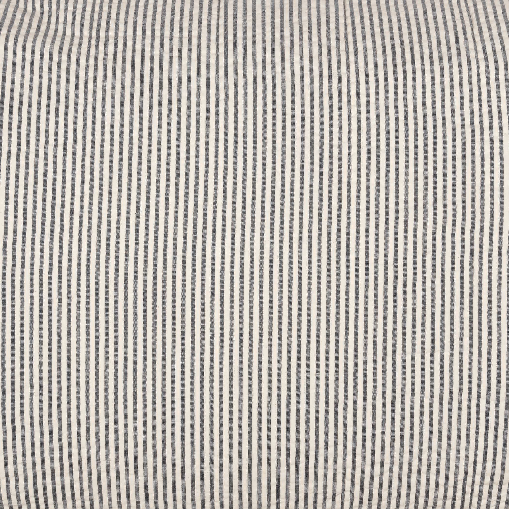 Hatteras Seersucker Blue Ticking Stripe King Sham 21x37 VHC Brands