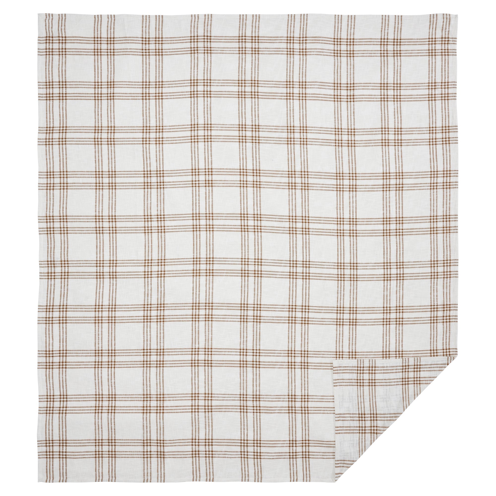 Wheat Plaid Queen Coverlet 94x94 VHC Brands
