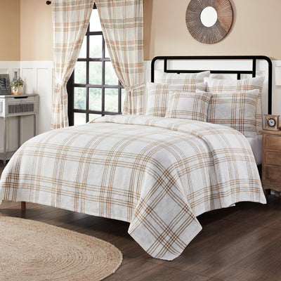 Wheat Plaid Twin Coverlet 70x90 VHC Brands