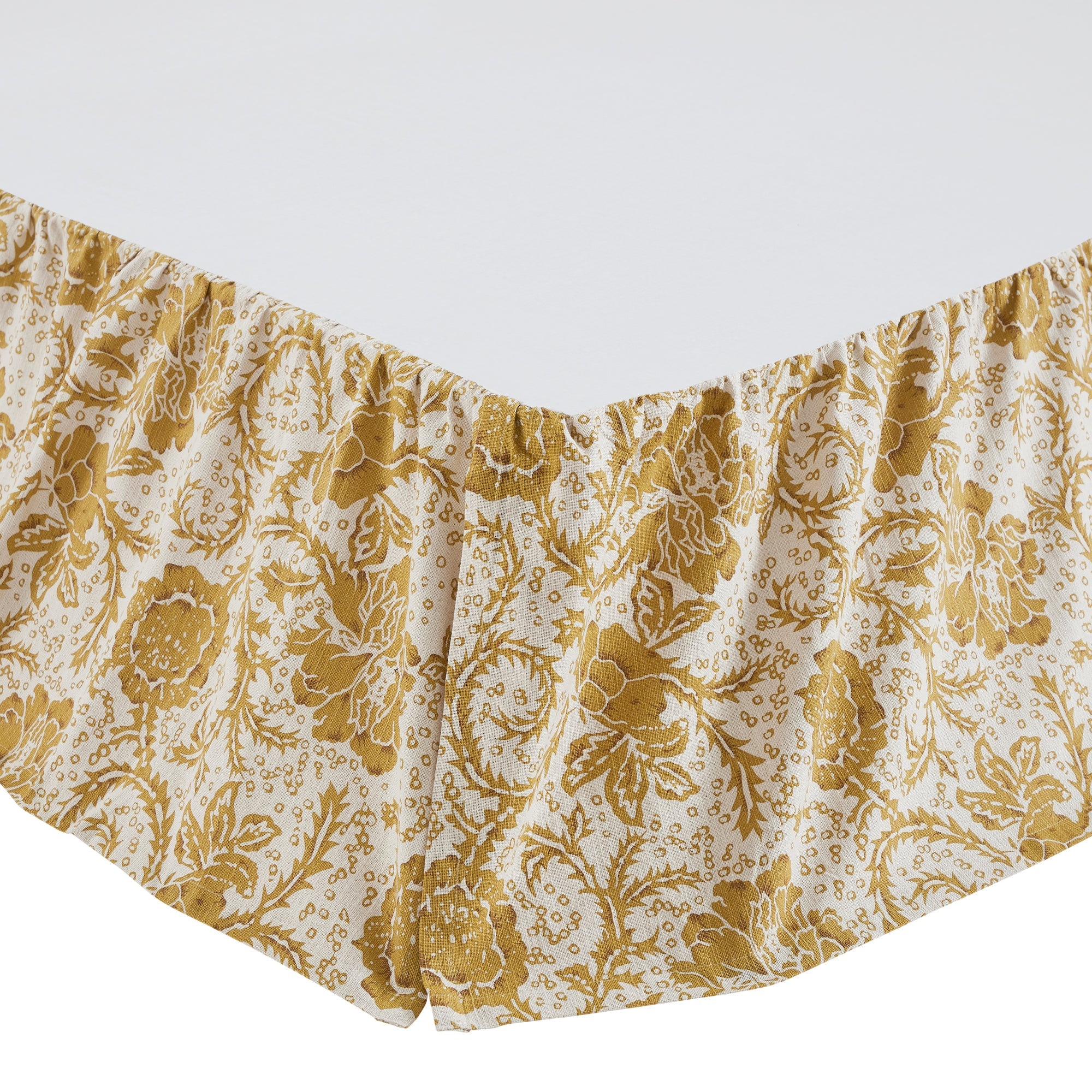 Dorset Gold Floral King Bed Skirt 78x80x16 VHC Brands