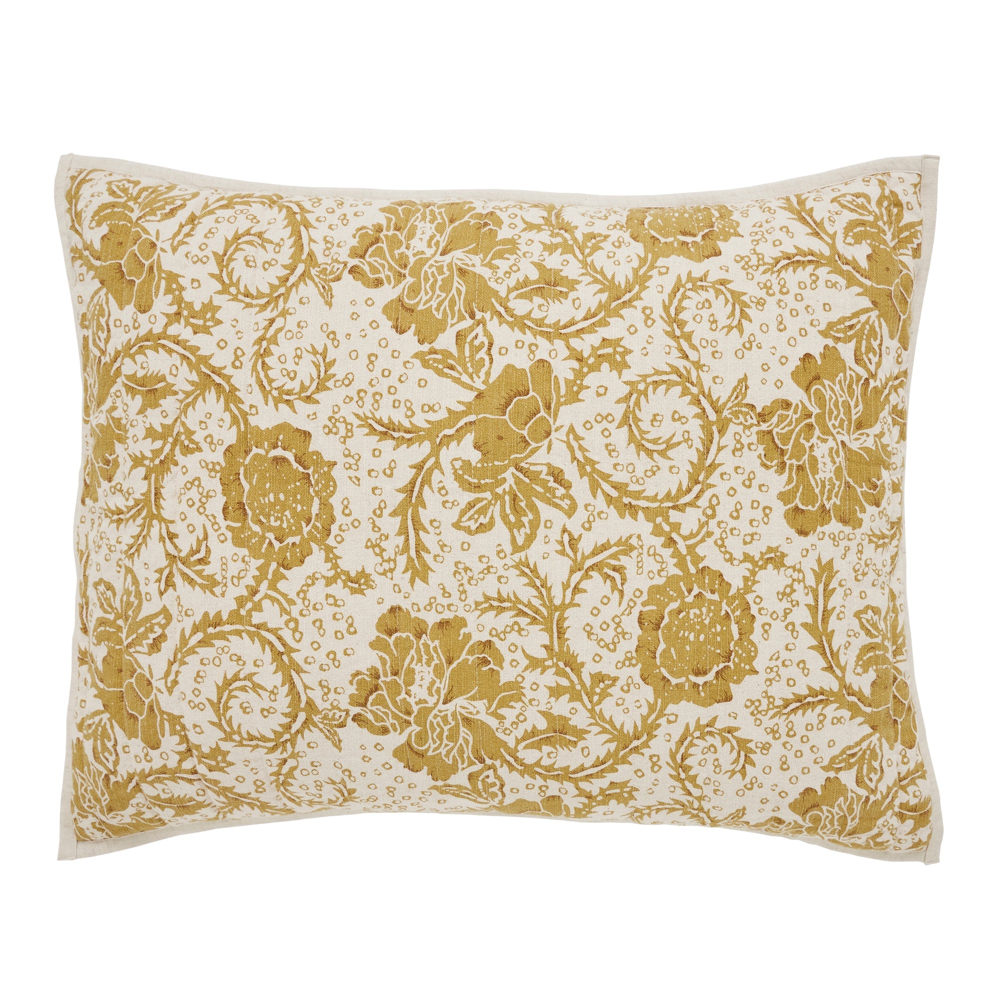 Dorset Gold Floral Standard Sham 21x27 VHC Brands