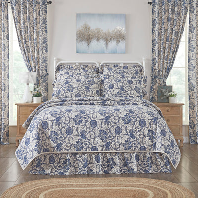 Dorset Navy Floral King Quilt 105Wx95L VHC Brands