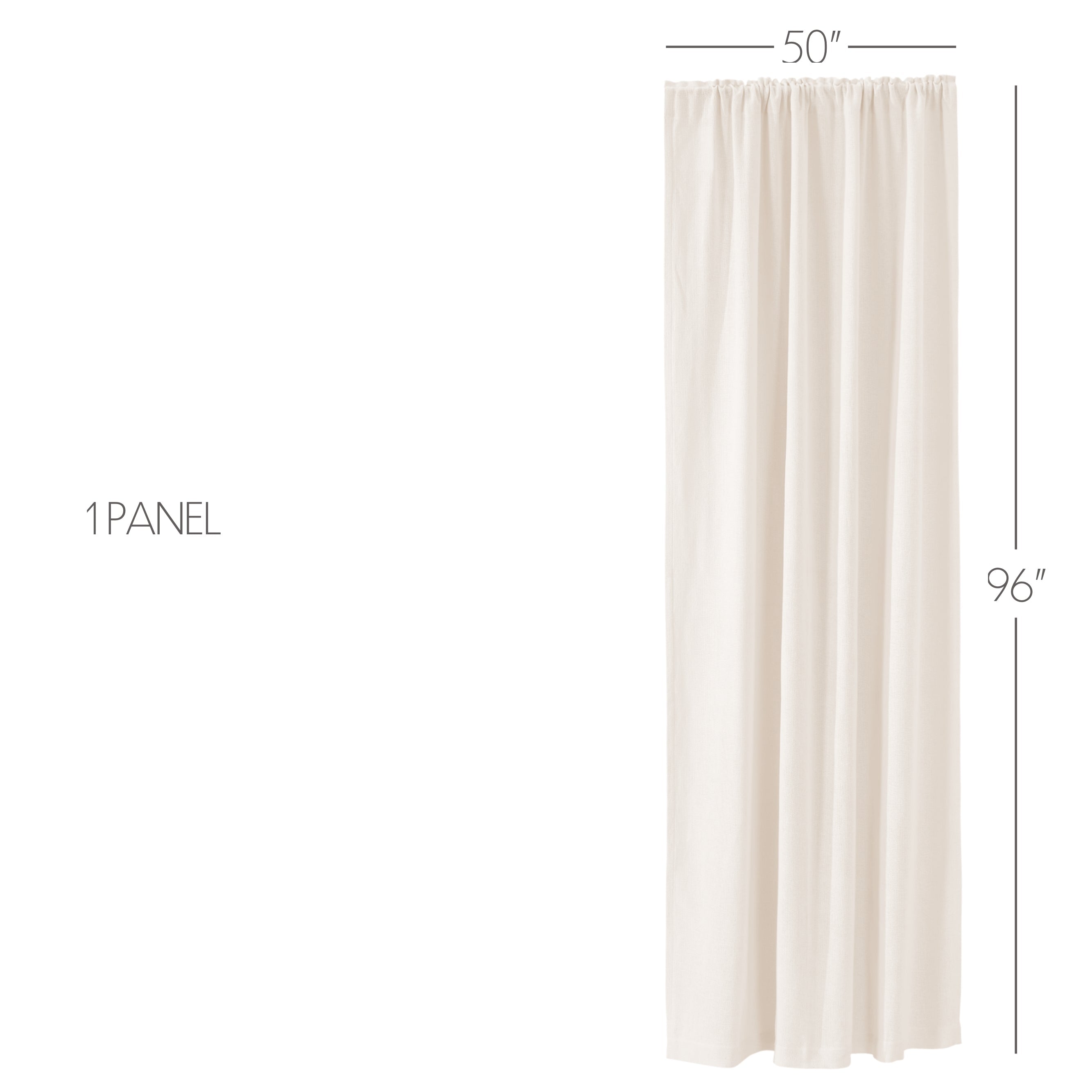 Burlap Antique White Panel Curtain 96"x50" VHC Brands
