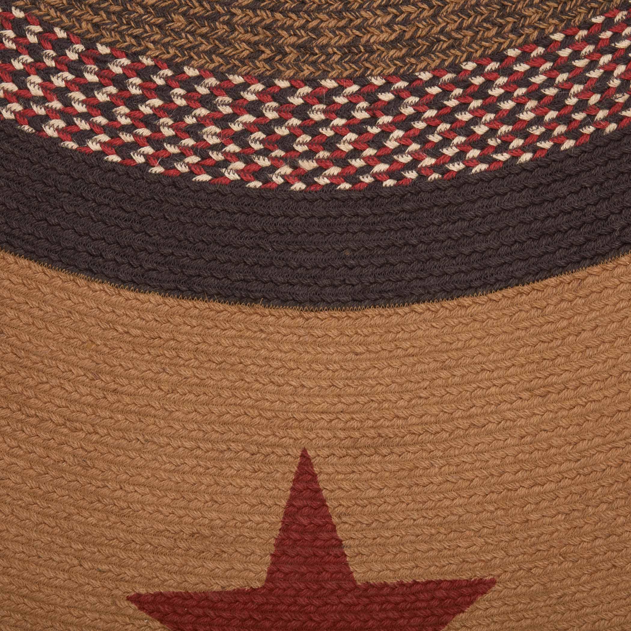 Landon Jute Braided Rug Round 6ft Stencil Stars with Rug Pad VHC Brands - The Fox Decor