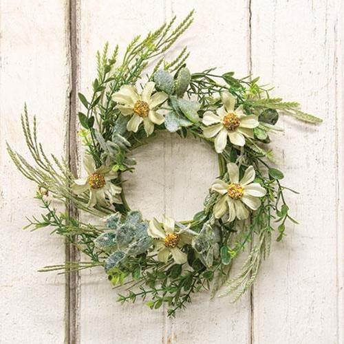 Rustic White Daisy Candle Ring, 4.5" - The Fox Decor
