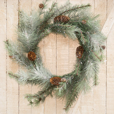 Icy Glittered Needle Pine Wreath