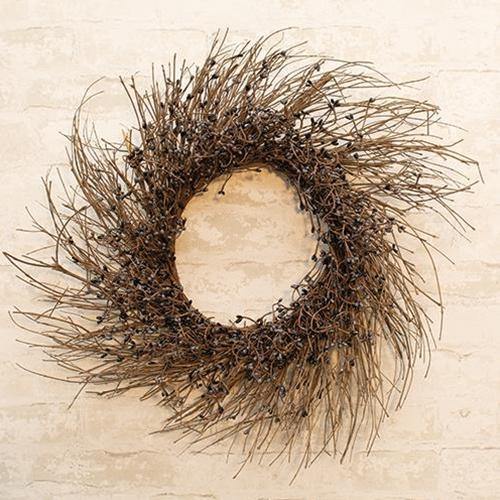 Gray & Black Pip Twig Wreath, 22" - The Fox Decor