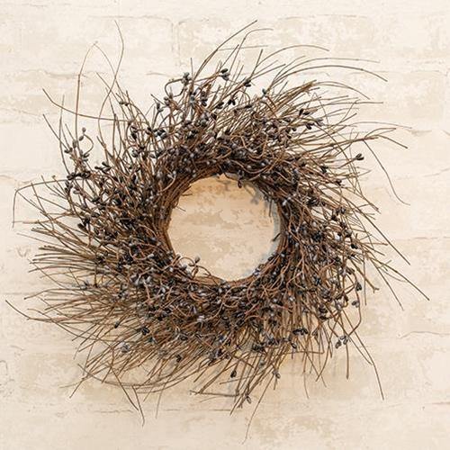 Gray & Black Pip Twig Wreath, 16" - The Fox Decor