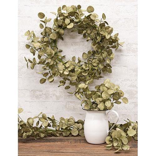 Foamy Silver Dollar Wreath, Sage, 20" - The Fox Decor