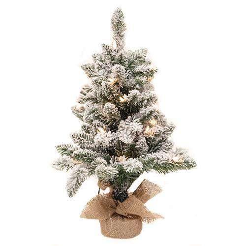 Winter Whisper Tree With Lights, 24" - The Fox Decor