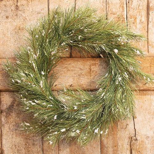 Snowy Silver Fir Wreath, 24" Christmas Decor - The Fox Decor