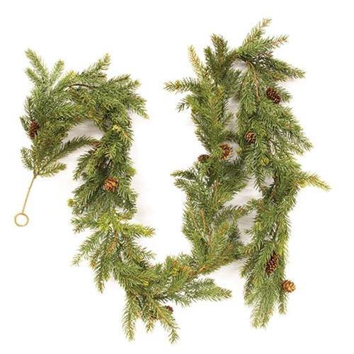 White Spruce Garland With Cones, 6ft - The Fox Decor