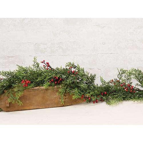 Red Cedar With Berries Garland, 6ft - The Fox Decor