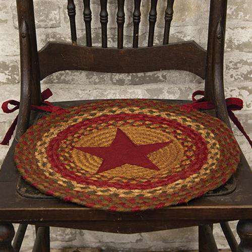 Cinnamon Star Braided Chair Pad Set of 4 - The Fox Decor