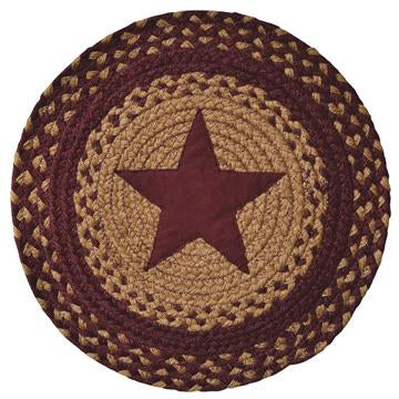 Set of 4 Burgundy Star Braided Mat - 15"