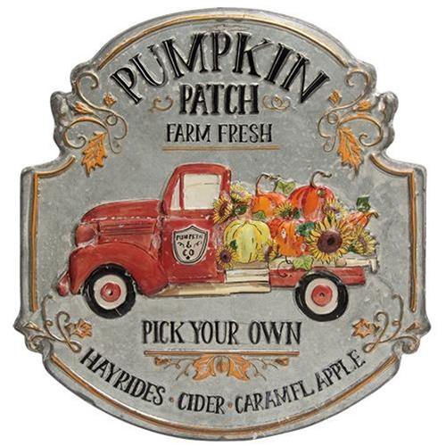 Pumpkin Patch Truck Metal Sign - The Fox Decor