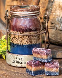Star Spangled 3 Layer Jar Candle w/Tin Holder, 14oz - The Fox Decor